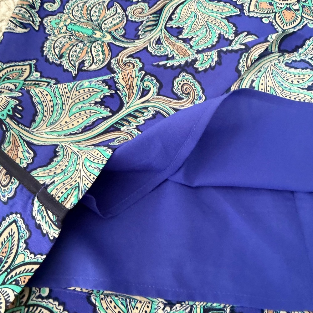 LOFT Shift Dress Short Sleeve Purple Paisley Floral Print Size 6P Petite - Picture 11 of 13
